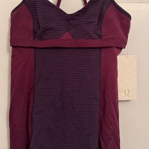 Lululemon purple stripes, Bend & Flow Tank, Size: 8